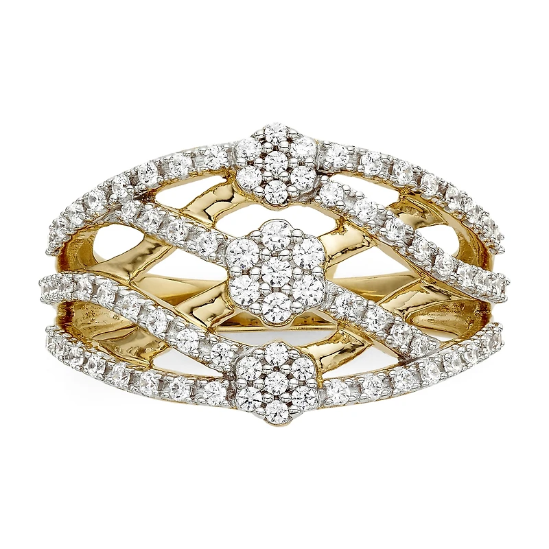 Diamond Blossom 1/2 CT.T.W. Natural Criss-Cross Ring