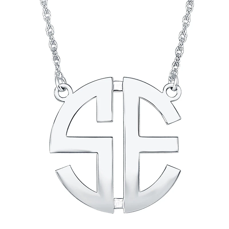 Personalized 25mm Block Monogram Necklace