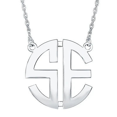 Personalized 25mm Block Monogram Necklace