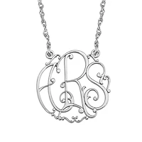 Personalized 20mm Ivy Monogram Initials Pendant Necklace
