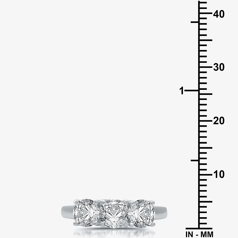 Love Lives Forever Womens 2 CT. T.W. Natural White Diamond 10K Gold Round 3-Stone Engagement Ring