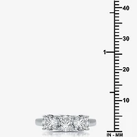 Love Lives Forever Womens 2 CT. T.W. Natural White Diamond 10K Gold Round 3-Stone Engagement Ring
