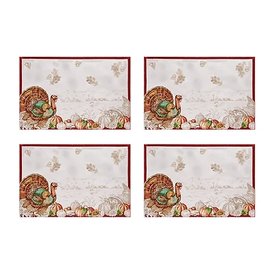 Threadmade Holiday Turkey Set 4-pc. Placemat