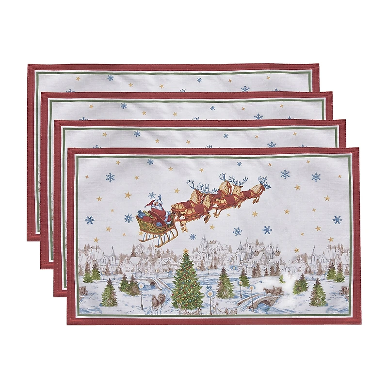 Elrene Home Fashions Santa's Snowy Sleighride Set 4-pc. Placemat