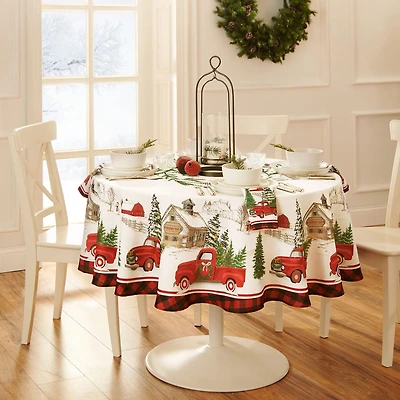 Threadmade Vintage Christmas 70x70 Tablecloth