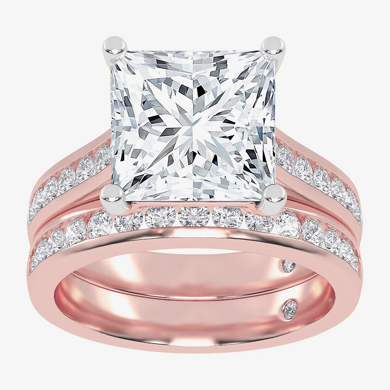 (G-H / Vs2-Si1) Womens 6 CT. T.W. Lab Grown White Diamond 14K Gold Side Stone Bridal Set
