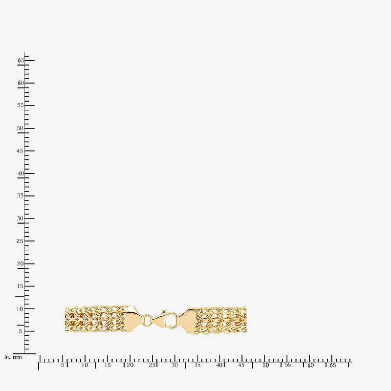 Womens 10K Gold Hollow Link Chain Bracelet