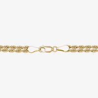 Womens 10K Tri-Color Gold 7.5 Inch Hollow Rope Chain Bracelet