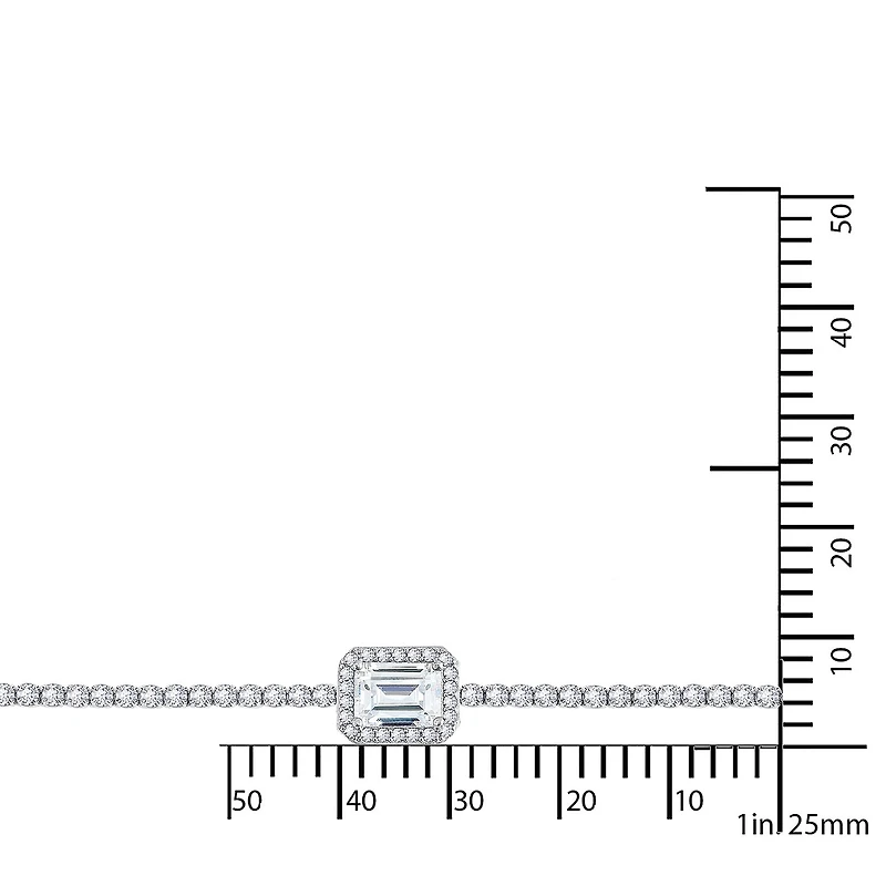 Diamonart Womens White Cubic Zirconia Sterling Silver Inch Tennis Necklace