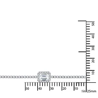 Diamonart Womens White Cubic Zirconia Sterling Silver Inch Tennis Necklace