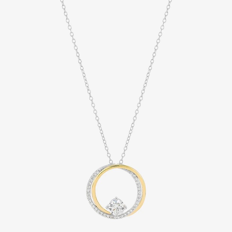 DiamonArt® White Cubic Zirconia 14K Gold Over Silver Round 2-pc. Jewelry Set
