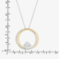 DiamonArt® White Cubic Zirconia 14K Gold Over Silver Round 2-pc. Jewelry Set