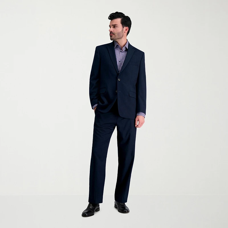 Haggar JMH Herringbone Mens Stretch Fabric Classic Fit Flat Front Suit Pant