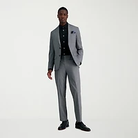 Haggar JMH Glen Plaid Mens Stretch Fabric Slim Fit Flat Front Suit Pant