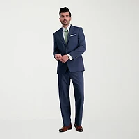 Haggar JMH Sharkskin Mens Stretch Fabric Classic Fit Windowpane Flat Front Suit Pant