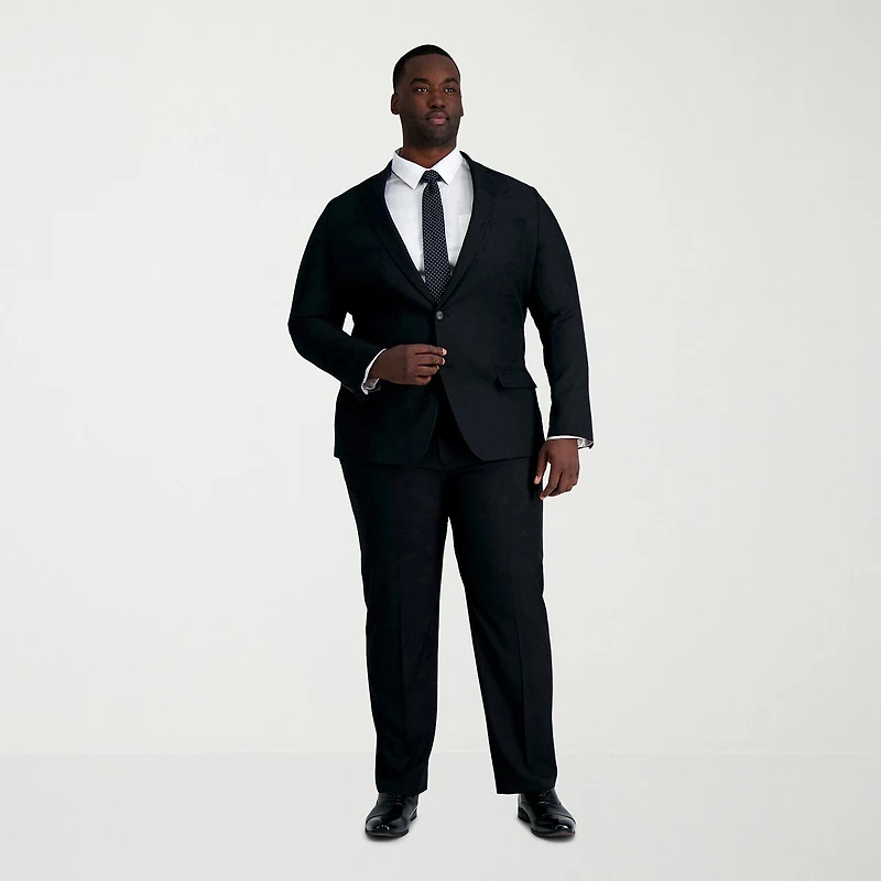 Haggar Smart Wash With Repreve Mens Big and Tall Classic Fit Flat Front Suit Pant