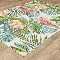 Covington Home Florentina Tropical Flamingo Indoor Outdoor Rectangular Area Rug