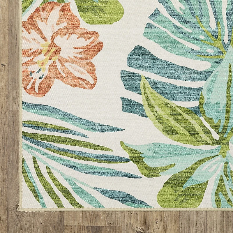 Covington Home Florentina Tropical Flamingo Indoor Outdoor Rectangular Area Rug