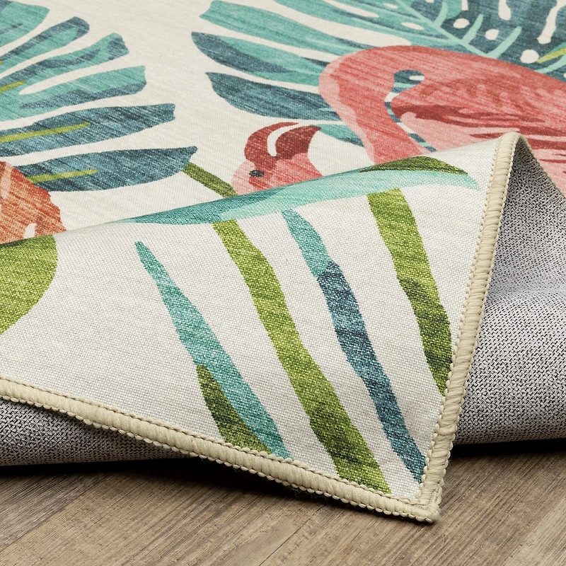Covington Home Florentina Tropical Flamingo Indoor Outdoor Rectangular Area Rug