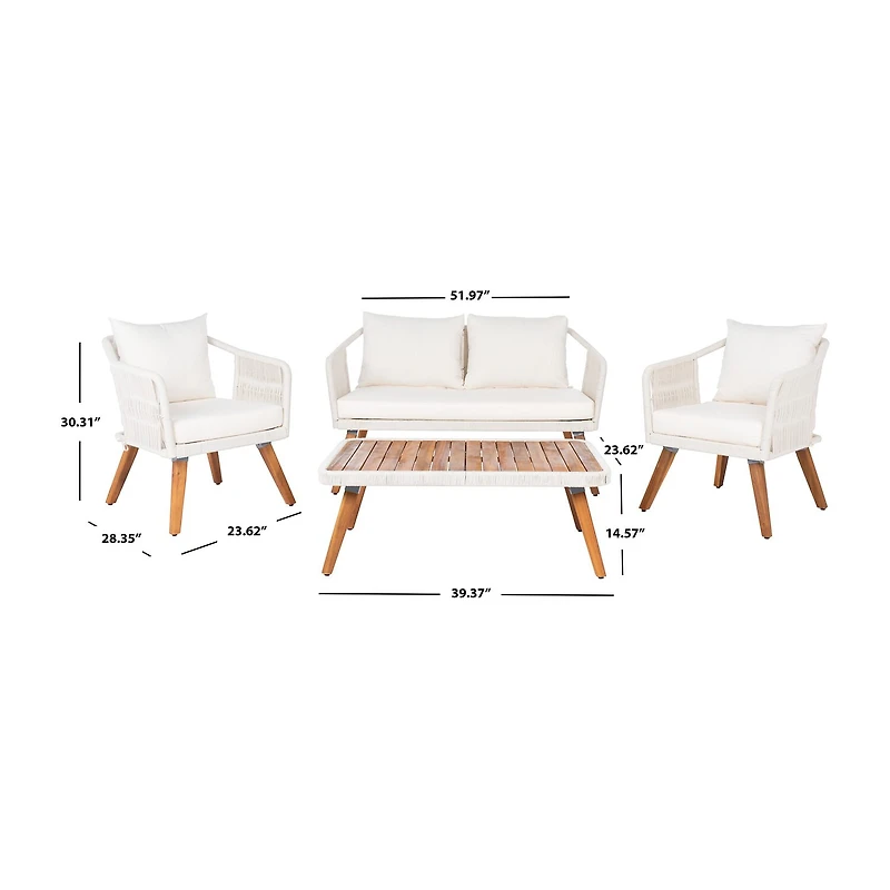 Safavieh Raldin Patio Collection 4-pc. Conversation Set Weather Resistant