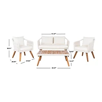 Safavieh Raldin Patio Collection 4-pc. Conversation Set Weather Resistant