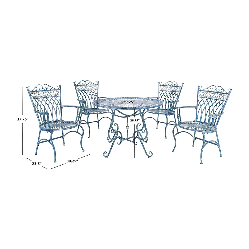 Safavieh Thessaly Patio Collection 5-pc. Weather Resistant Round Dining Set
