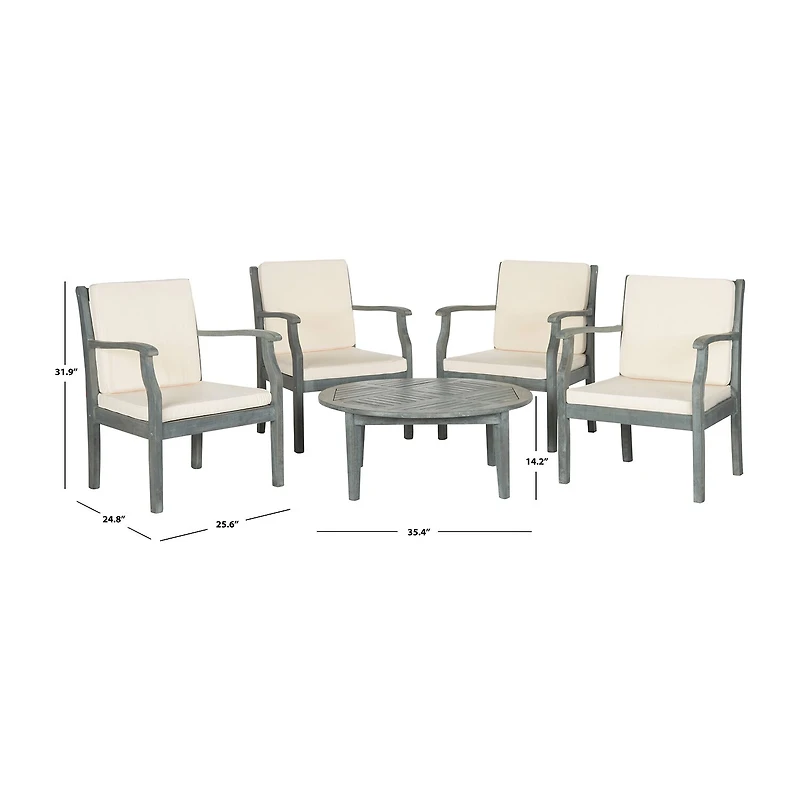 Safavieh Anaheim Patio Collection 5-pc. Conversation Set Weather Resistant