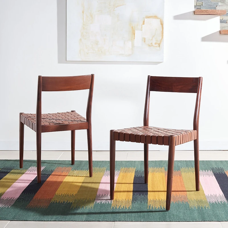 Eluned Dining Chair with Basket Woven Seat - Set of 2
