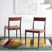 Eluned Dining Chair with Basket Woven Seat - Set of 2