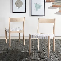 Eluned Dining Chair with Basket Woven Seat - Set of 2