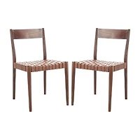 Eluned Dining Chair with Basket Woven Seat - Set of 2