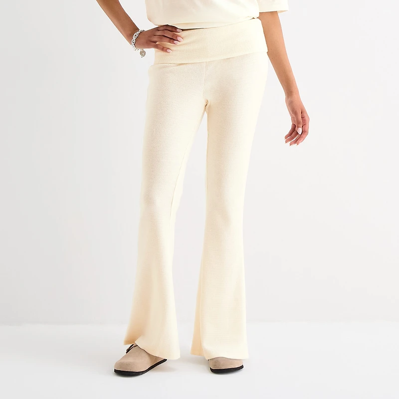 Grayson Threads, The Label Girls Night Fold Over Waistband Loose Legging Womens Juniors Wide Leg Mid Rise Hello Kitty Pull-On Pant