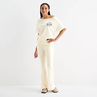 Grayson Threads, The Label Girls Night Fold Over Waistband Loose Legging Womens Juniors Wide Leg Mid Rise Hello Kitty Pull-On Pant