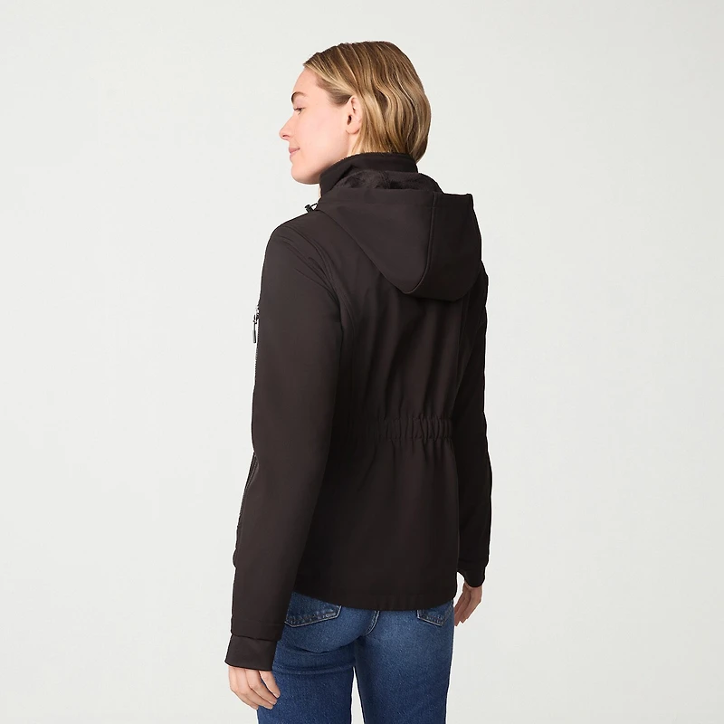 Free Country Womens Hooded Water Resistant Midweight Softshell Jacket