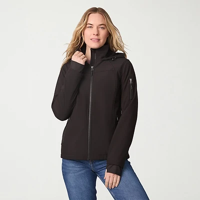Free Country Womens Hooded Water Resistant Midweight Softshell Jacket