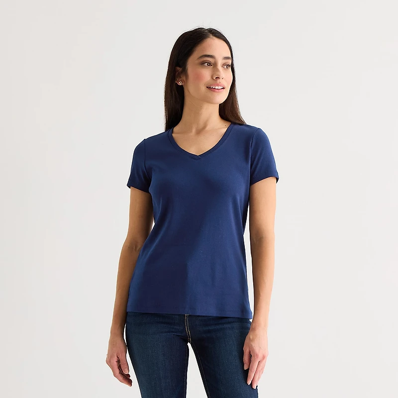 St. John's Bay Womens V Neck Short Sleeve T-Shirt