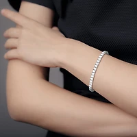 DiamonArt® White Cubic Zirconia Sterling Silver Inch Tennis Bracelet