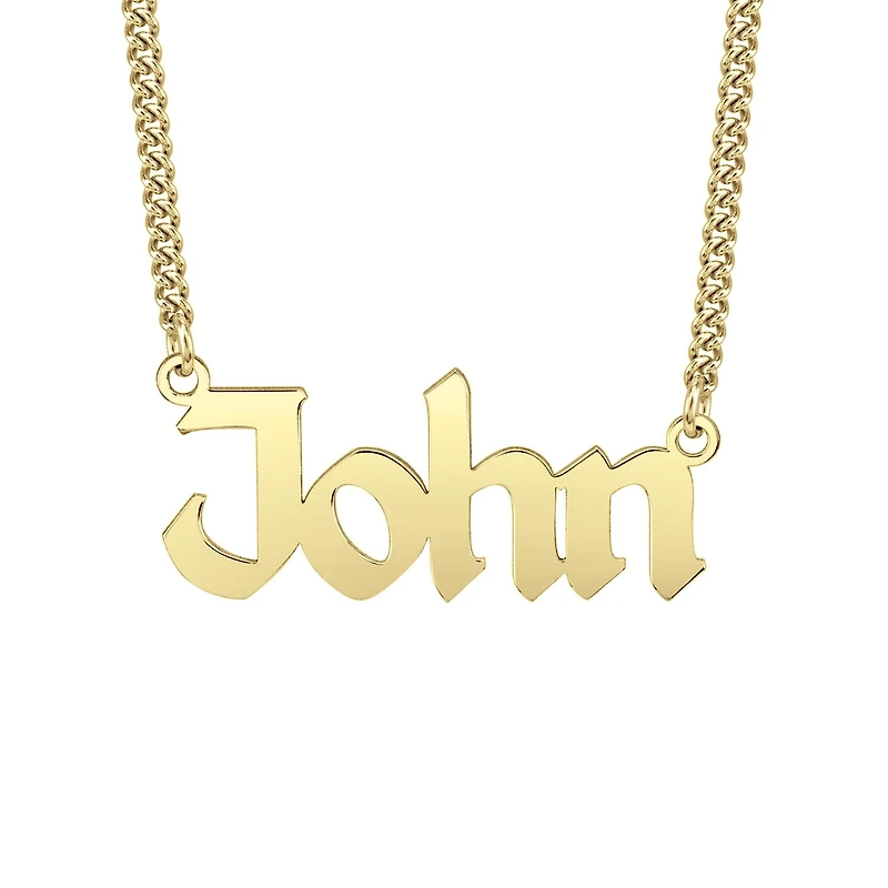Mens 24K Gold Over Silver 20 Inch Pendant Necklace