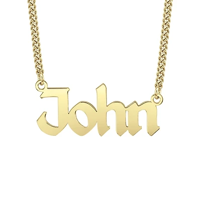 Mens 24K Gold Over Silver 20 Inch Pendant Necklace