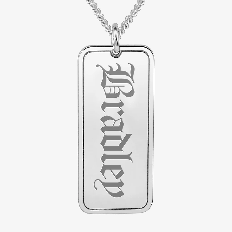 Mens Sterling Silver 20 Inch Pendant Necklace