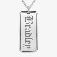 Mens Sterling Silver 20 Inch Pendant Necklace