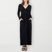 24seven Comfort Apparel Womens Long Sleeve Maxi Dress
