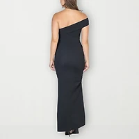 24seven Comfort Apparel Womens Asymmetrical Neck Sleeveless Maxi Dress