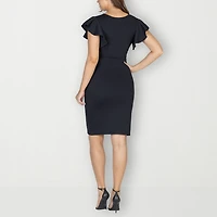 24seven Comfort Apparel Womens Short Sleeve Wrap Dress
