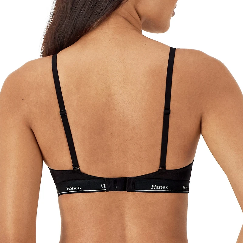 Hanes Originals Womens Medium Support Wireless Bralette Dho10t