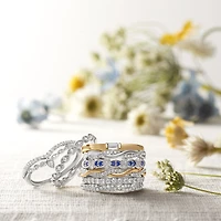 I Said Yes (H-I / I1) 1/5 CT. T.W. Lab Grown White Diamond Sterling Silver or 14K Gold Over Chevron Wedding Band