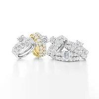 Signature By Modern Bride (G / Si1-Si2) Womens 4 CT. T.W. Lab Grown White Diamond 10K Gold Side Stone Bridal Set