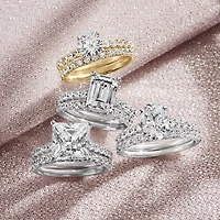 Signature By Modern Bride (G-H / Si1-Si2) Womens 4 CT. T.W. Lab Grown White Diamond 14K Gold Bridal Set