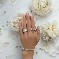 (G / Si1-Si2) Womens 5MM 1 1/2 CT. T.W. Lab Grown White Diamond 10K Gold Anniversary Wedding Band