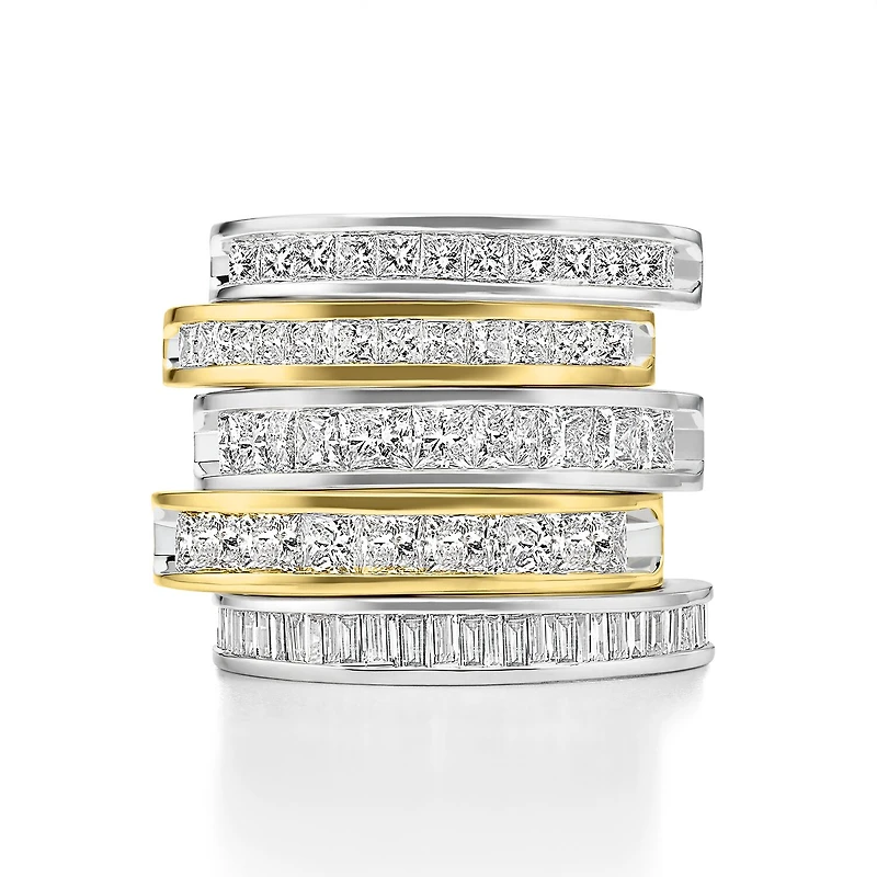 (F / Si2) Womens 1 CT. T.W. Lab Grown White Diamond 10K Gold Anniversary Band